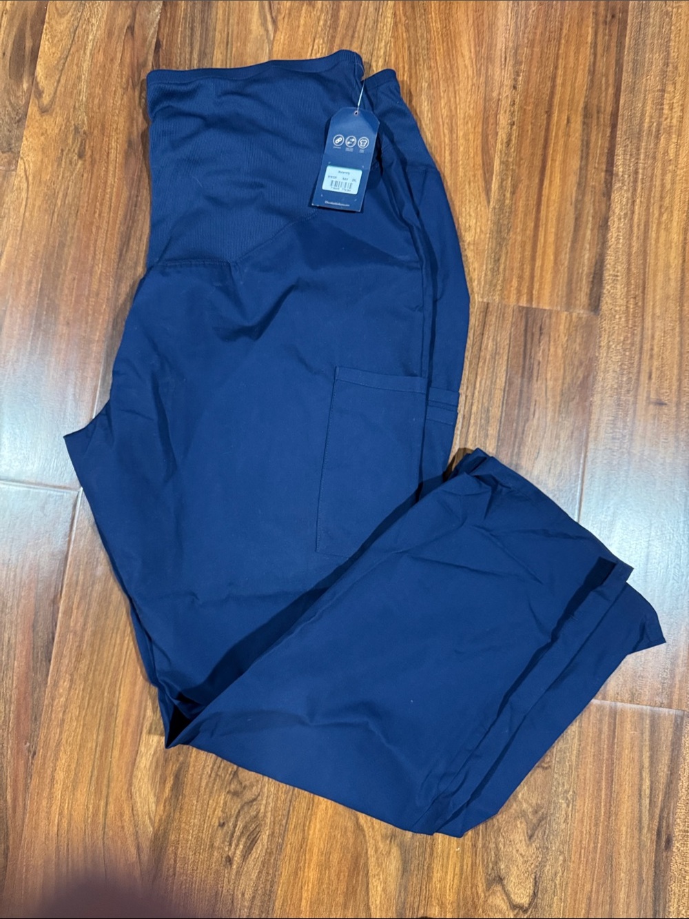 Women's Maternity Straight-Leg Scrub Pants — Navy